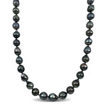 8-10mm Cultured Tahitian Pearl Strand Necklace in Sterling Silver - 18 in