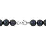 Men's 8.5-9mm Black Cultured Freshwater Pearl & 11.5-12mm Tahitian Baroque Pearl Necklace in Sterling Silver - 20 in