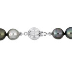 8-11mm Multi-Colored Cultured Tahitian Pearl Strand Necklace in 14k White Gold - 17 in