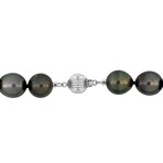 11-13mm Natural-Shaped Cultured Tahitian Pearl Necklace in 14k White Gold - 18 in