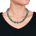 11-13mm Natural-Shaped Cultured Tahitian Pearl Necklace in 14k White Gold - 18 in