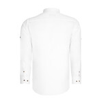 Half Button Up Mock Neck Sweatshirt // White (S)