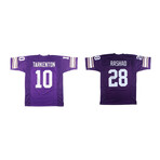 Fran Tarkenton Signed Vikings Jersey Inscribed "HOF 86"  & Ahmad Rashad Signed Vikings Jersey