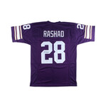 Fran Tarkenton Signed Vikings Jersey Inscribed "HOF 86"  & Ahmad Rashad Signed Vikings Jersey