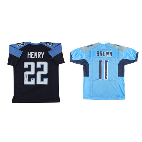 Derrick Henry Signed Titans Jersey  & A. J. Brown Signed Titans Jersey