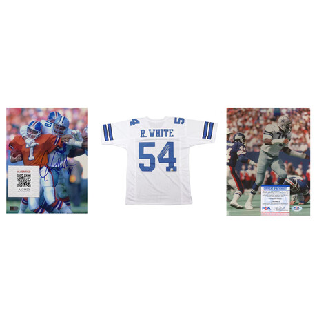 Randy White Signed Cowboys Jersey Inscribed "HOF '94", Harvey Martin Signed Cowboys 8x10 Photo, & John Dutton Signed Cowboys 8x10 Photo