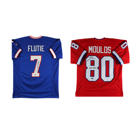 Doug Flutie Signed Bills Jersey  & Eric Moulds Signed Bills Jersey Inscribed "Bills Mafia"