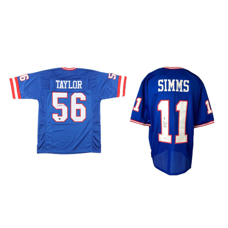 Lawrence Taylor Signed Giants Jersey  & Phil Simms Signed Giants Jersey