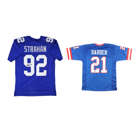 Michael Strahan Signed Giants Jersey  & Tiki Barber Signed Giants Jersey