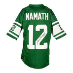 Joe Namath Signed Jets Jersey, Joe Namath Signed 8x10 Jets Photo With Extensive Inscription, & Don Maynard Signed Jets 8x10 Photo