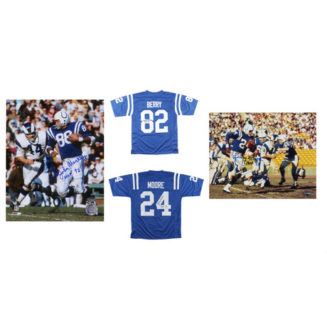 Lenny Moore Signed Colts Jersey Inscribed "HOF 75", Lenny Moore Signed Colts 8x10 Photo Inscribed "HOF 75" , Raymond Berry Signed Colts Jersey Inscribed "HOF 73", & John Mackey Signed Colts 8x10 Photo Inscribed "HOF 92!"