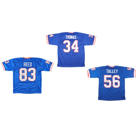 Thurman Thomas Signed Bills Jersey, Andre Reed Signed Bills Jersey, & Darryl Talley Signed Bills Jersey