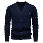 Knit Estándar Collar Cardigan  // Navy Blue (XS)