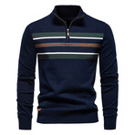 Half Zip Mock Neck Sweater // Navy Blue (M)