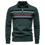 Half Zip Mock Neck Sweater // Green (M)