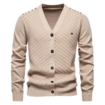 Knit Estándar Collar Cardigan  // Khaki (L)