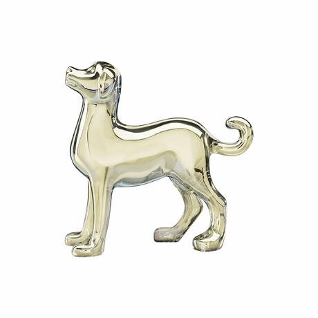 Baccarat Zodiac Crystal 2018 The Year of the Dog Gold Figurine // 2811251