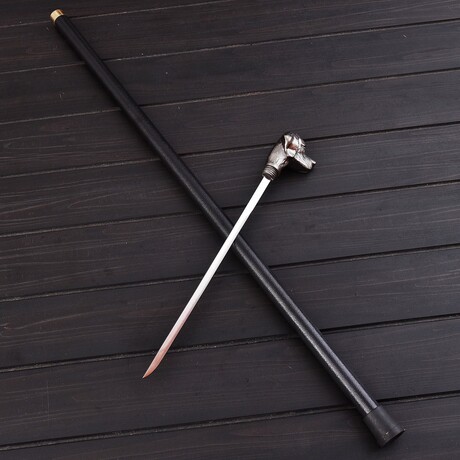 Dog Head Walking Cane Sword // Hidden Sword // 7313