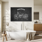 Harley-Davidson Charcoal Patent Blueprint Print on Acrylic Glass by Aged Pixel (24"H x 16"W x 0.25"D)