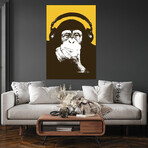 Headphone Monkey Print on Acrylic Glass by Steez (16"H x 24"W x 0.25"D)