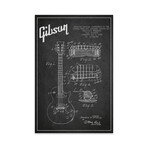 Gibson Guitar Charcoal Patent Blueprint Print on Acrylic Glass by Aged Pixel (16"H x 24"W x 0.25"D)