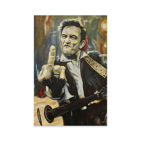 Hello, I'm Johnny Cash Print on Acrylic Glass by Mark Fox (16"H x 24"W x 0.25"D)