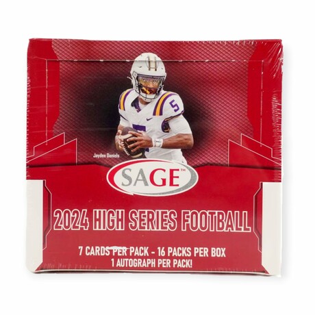 2024 Sage High Series Football Hobby Box // 16 Autographs Per Box // Chasing Rookies (Williams, Maye, Harrison, Daniels, Penix Etc.) // Sealed Box Of Cards