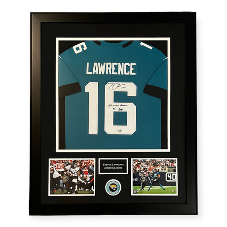 Trevor Lawrence // Jacksonville Jaguars // Autographed Jersey + Inscription + Framed