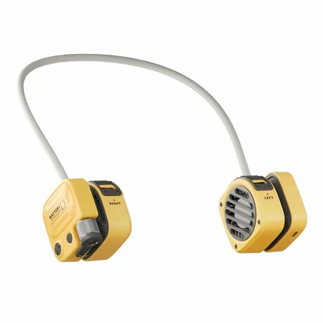 Mini Neck Fan with Lights - Foldable, Quiet, USB Rechargeable // Yellow