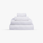 Waffle Terry 2 Pieces Turkish Bath Towels Set (White)