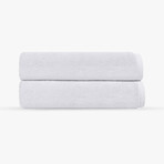 Puresoft 2 Pieces Turkish Bath Sheet Towels Set (White)