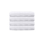 Waffle Terry 4 Pieces Turkish Wash Towels Set (White)