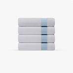 Pera 4 Pieces Turkish Wash Towels Set (Silver)