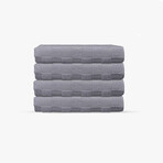 Waffle Terry 4 Pieces Turkish Wash Towels Set (White)