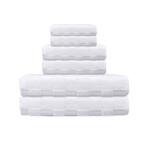 Waffle Terry 6 Pieces Turkish Towels Set (White)