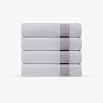 Pera 4 Pieces Turkish Hand Towels Set (Silver)