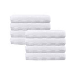 Waffle Terry 8 Pieces Turkish Wash Towels Set (White)