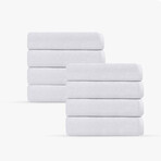 Puresoft 8 Pieces Turkish Wash Towels Set (White)