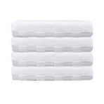 Waffle Terry 4 Pieces Turkish Bath Towels Set (White)