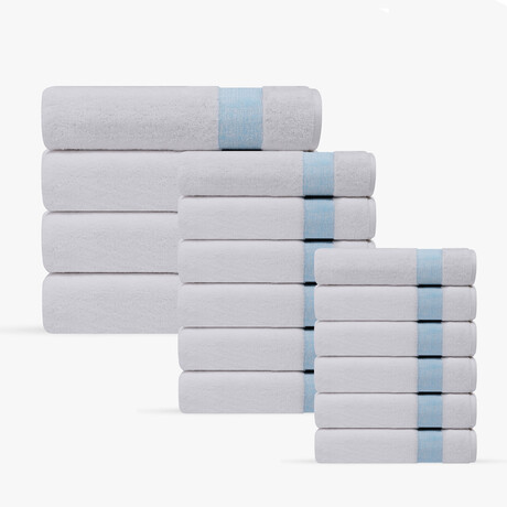 Pera 16 Pieces Turkish Towels Set (Silver)