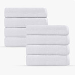 Puresoft 8 Pieces Turkish Hand Towels Set (White)