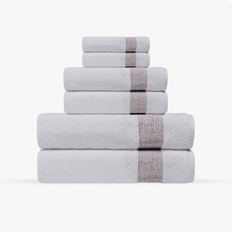 Pera 6 Pieces Turkish Towels Set (Silver)