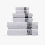 Pera 6 Pieces Turkish Towels Set (Silver)