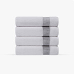 Pera 4 Pieces Turkish Hand Towels Set (Silver)