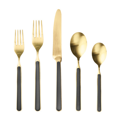 Fantasia Ice Gold Flatware  Set // 5 Pcs. (Black)