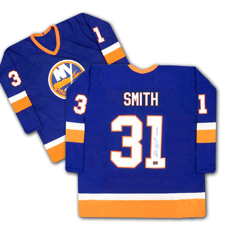 Billy Smith Autographed Blue New York Islanders Jersey