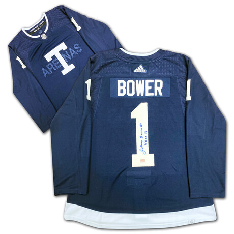 Johnny Bower Signed Toronto Arenas Adidas Jersey