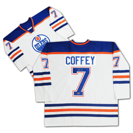 Paul Coffey Autographed White Edmonton Oilers Jersey