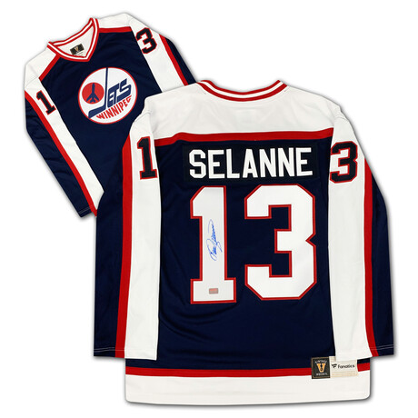 Teemu Selanne Autographed Winnipeg Jets Jersey