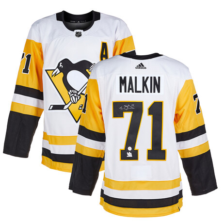 Evgeni Malkin Signed Pittsburgh Hockey White ADS Jersey